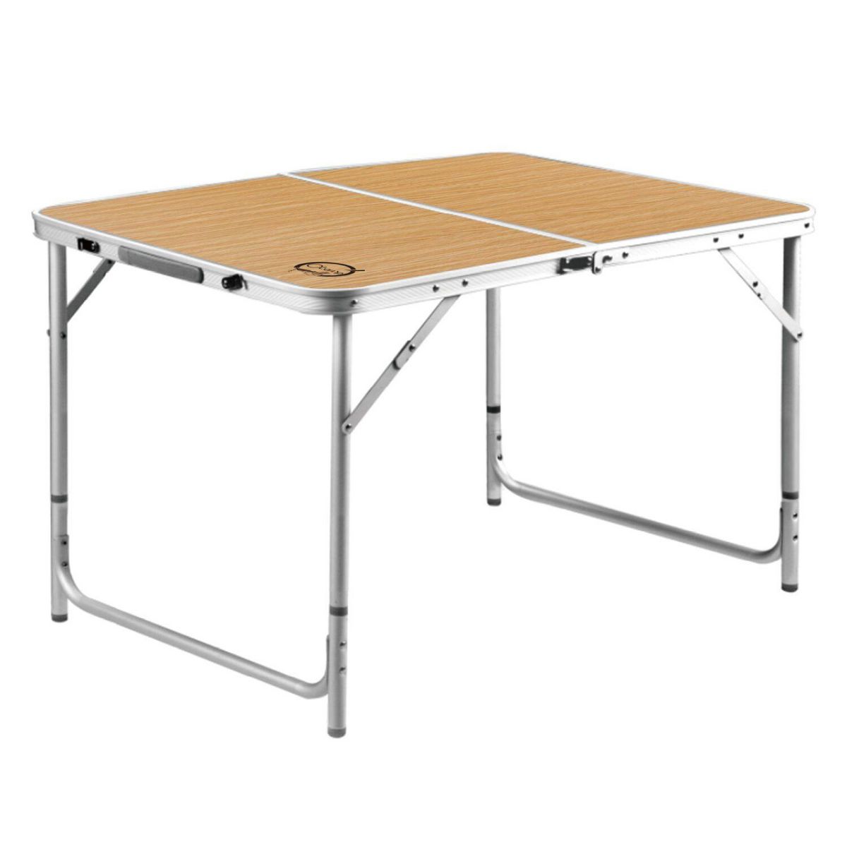 O'Camp Table de camping pliable 6 places - O'Camp - Forme valise - Dimensions : 120 x 60 x 70 cm