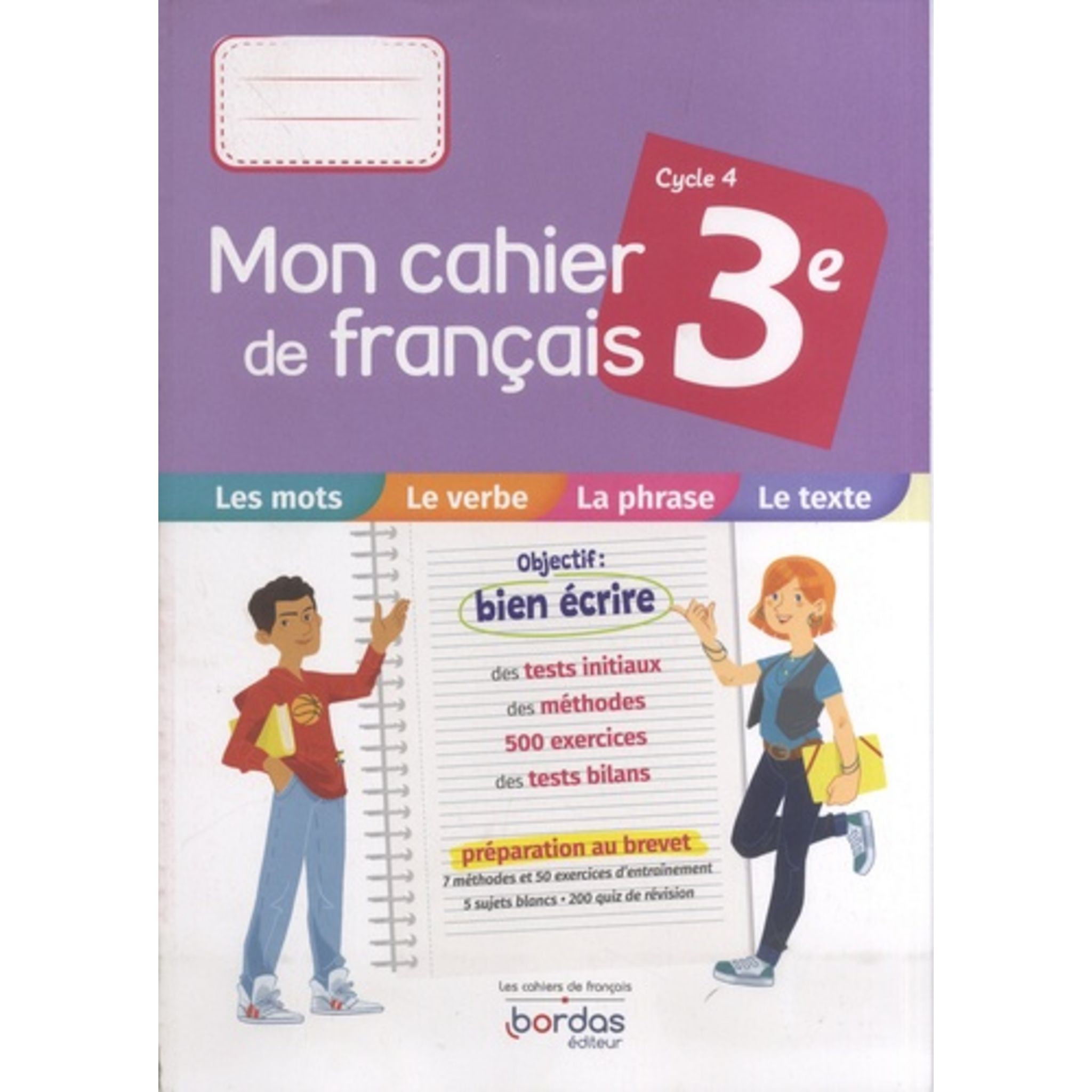 Mon Cahier De Français 3ème Correction MON CAHIER DE FRANCAIS 3E CYCLE 4, Le Doré Bénédicte pas cher - Auchan.fr