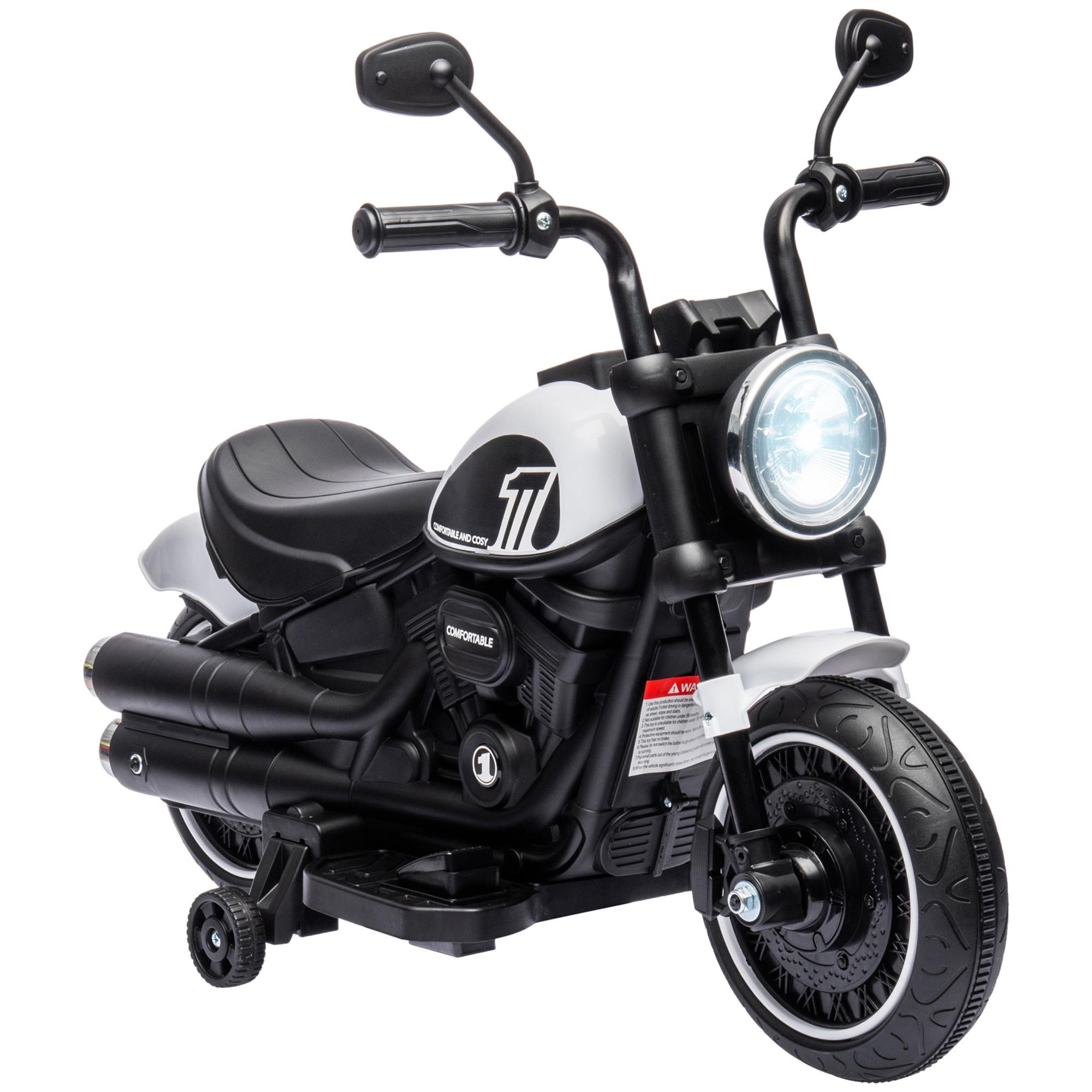 HOMCOM Moto électrique enfant 6 V 3 Km/h effet lumineux roulettes