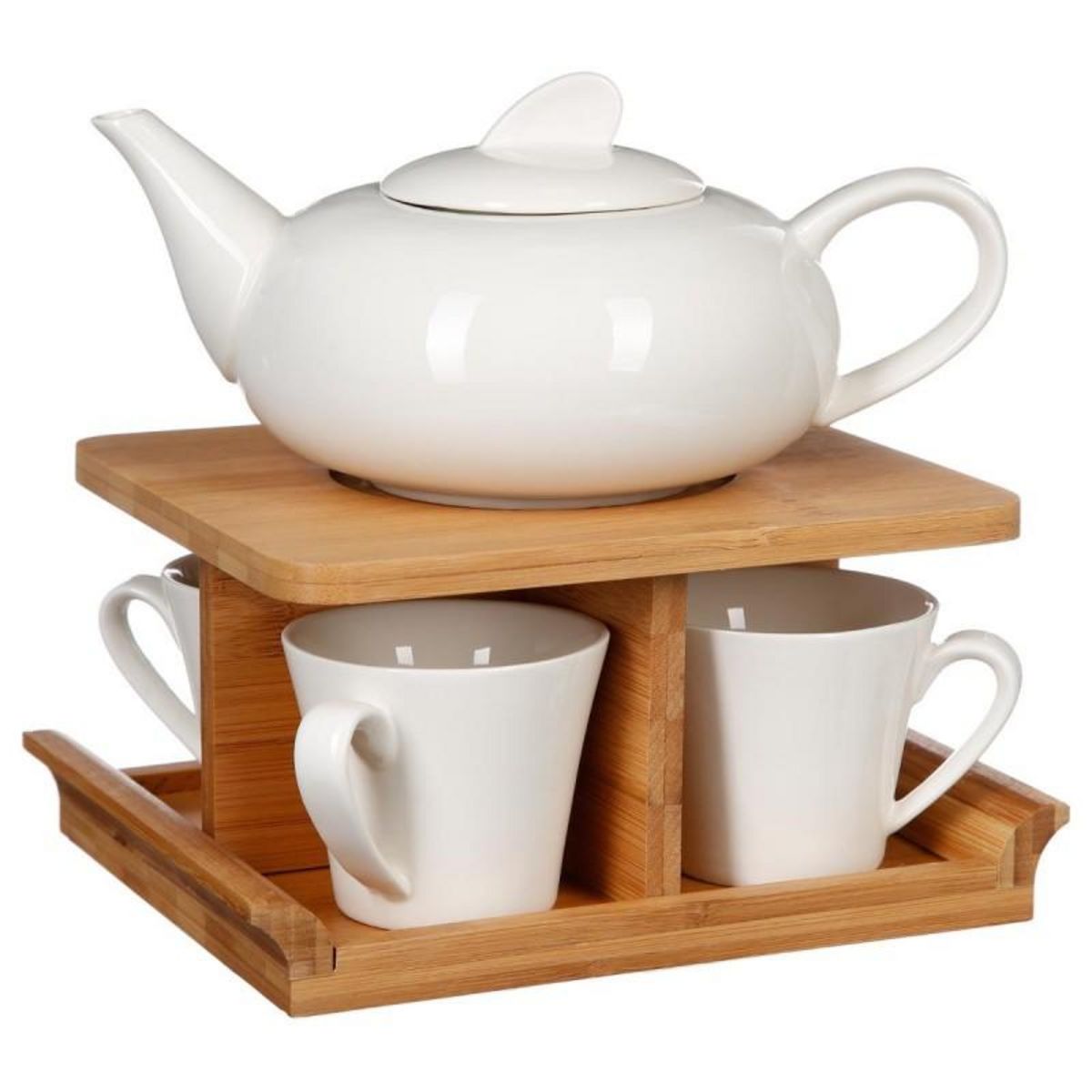 Service à thé en bois