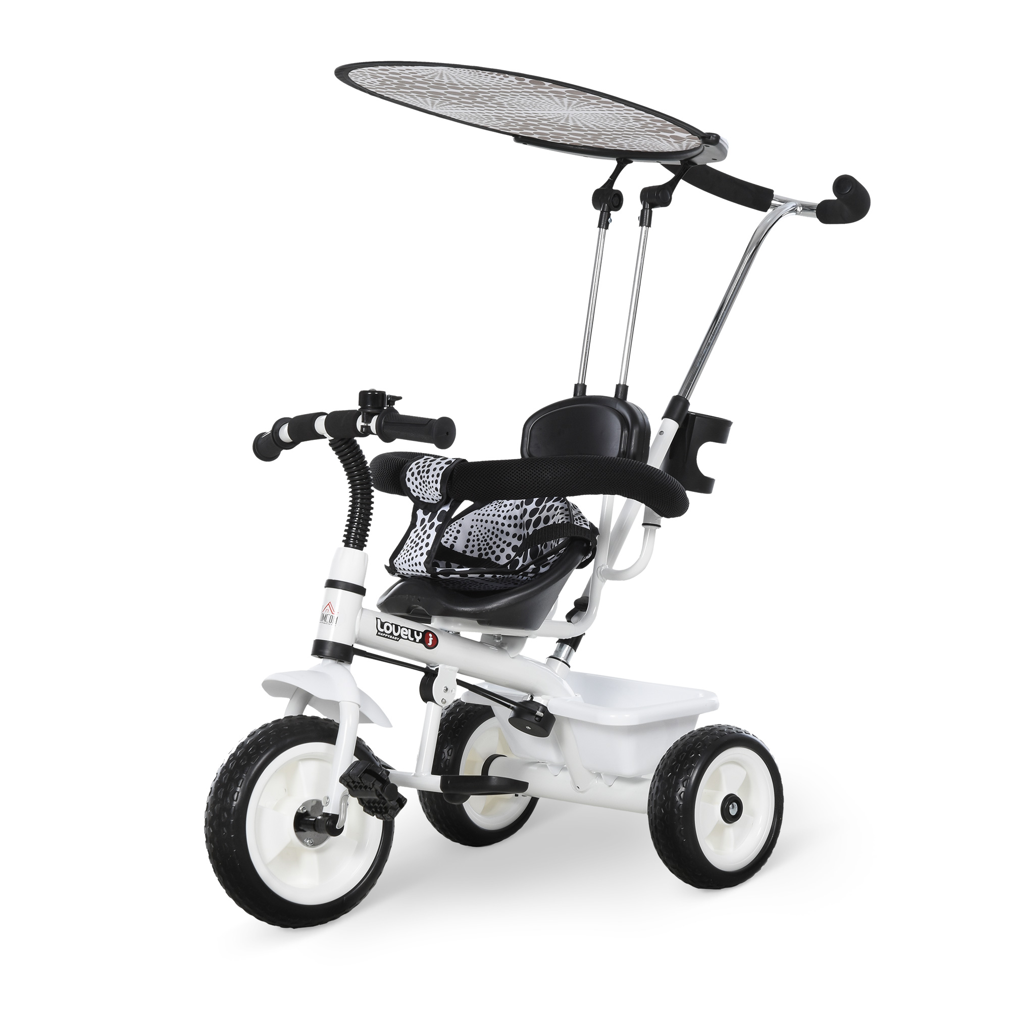 Hombuy® tricycle enfant - vélo enfant dès 18 mois - canne parentale  amovible rouge et noir - Conforama