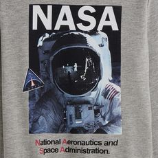 NASA T-shirt manches longues garçon (Gris chiné)