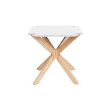 Leitmotiv Table d'appoint scandinave en bois Miste - L. 60 x H. 40 cm - Blanc