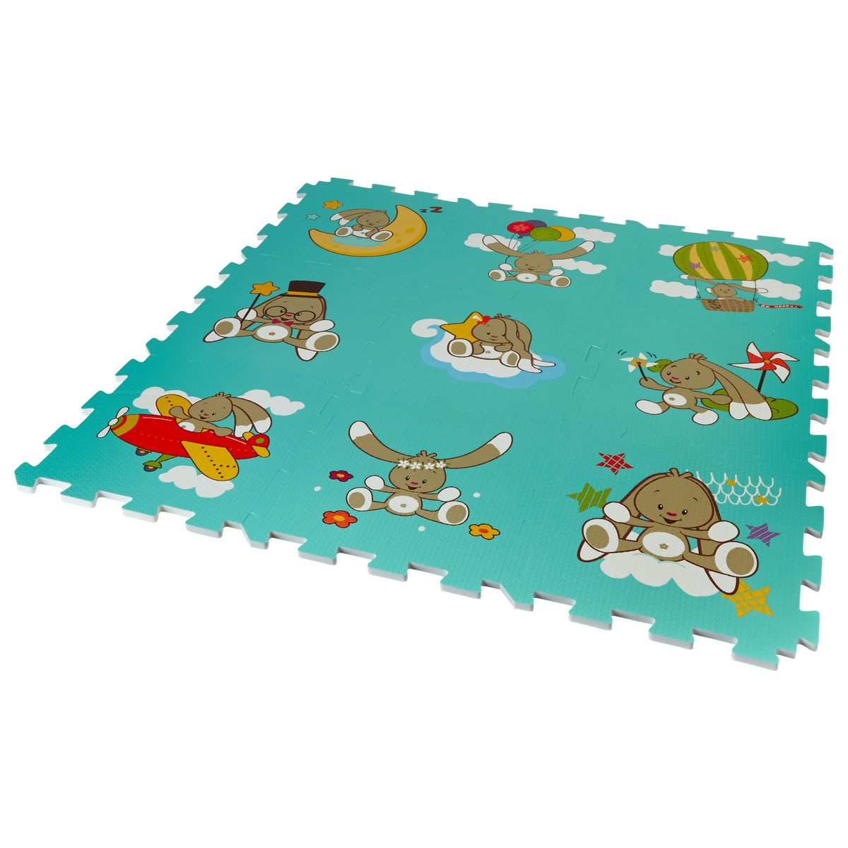 One Two Fun Tapis Puzzle Leo Le Lapin 9 Pieces Pas Cher A Prix Auchan