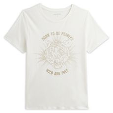 IN EXTENSO T-shirt manches courtes blanc imprimé tigre femme
