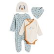 IN EXTENSO Ensemble dors bien + body + bonnet + bavoir bébé garçon. Coloris disponibles : Vert