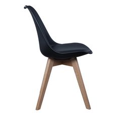Chaise scandinave coque avec coussin noire