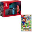 Lot Console Nintendo Switch 1.2 Neon Rouge et Bleu + Mario Party Superstars Nintendo Switch