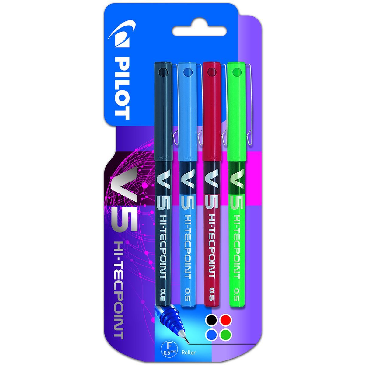 AUCHAN Stylo roller + 3 recharges noir pas cher 