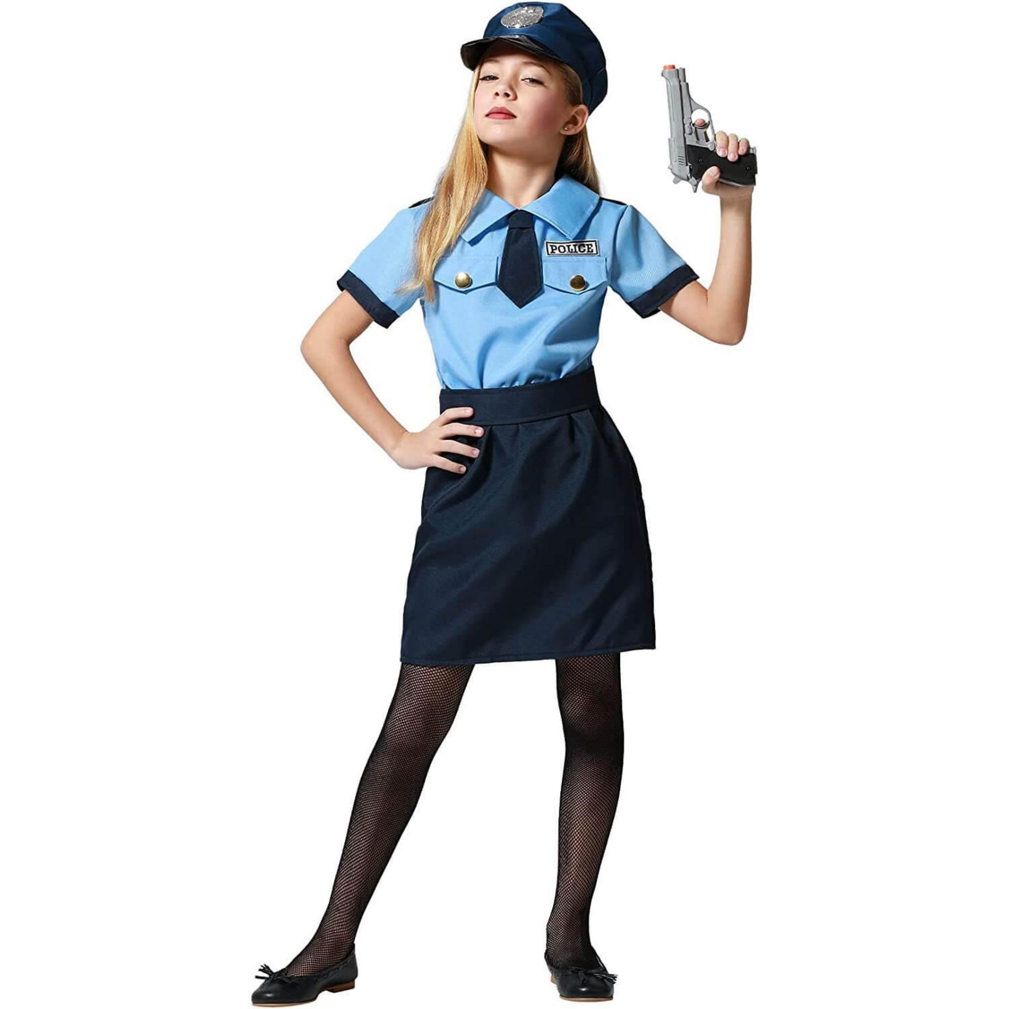 FUNNY FASHION Costume Policier - 7/9 ans (122 à 134 cm) pas cher 