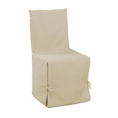 Housse de chaise à nouettes en polyester CLASSIC (Naturel)