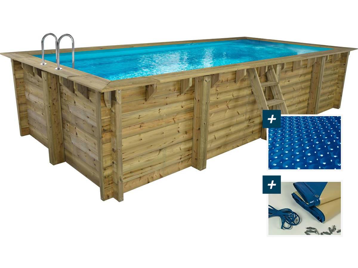 Piscine bois en kit rectangle kolanta  - 10.20 x 5.20 x 1.44 m +