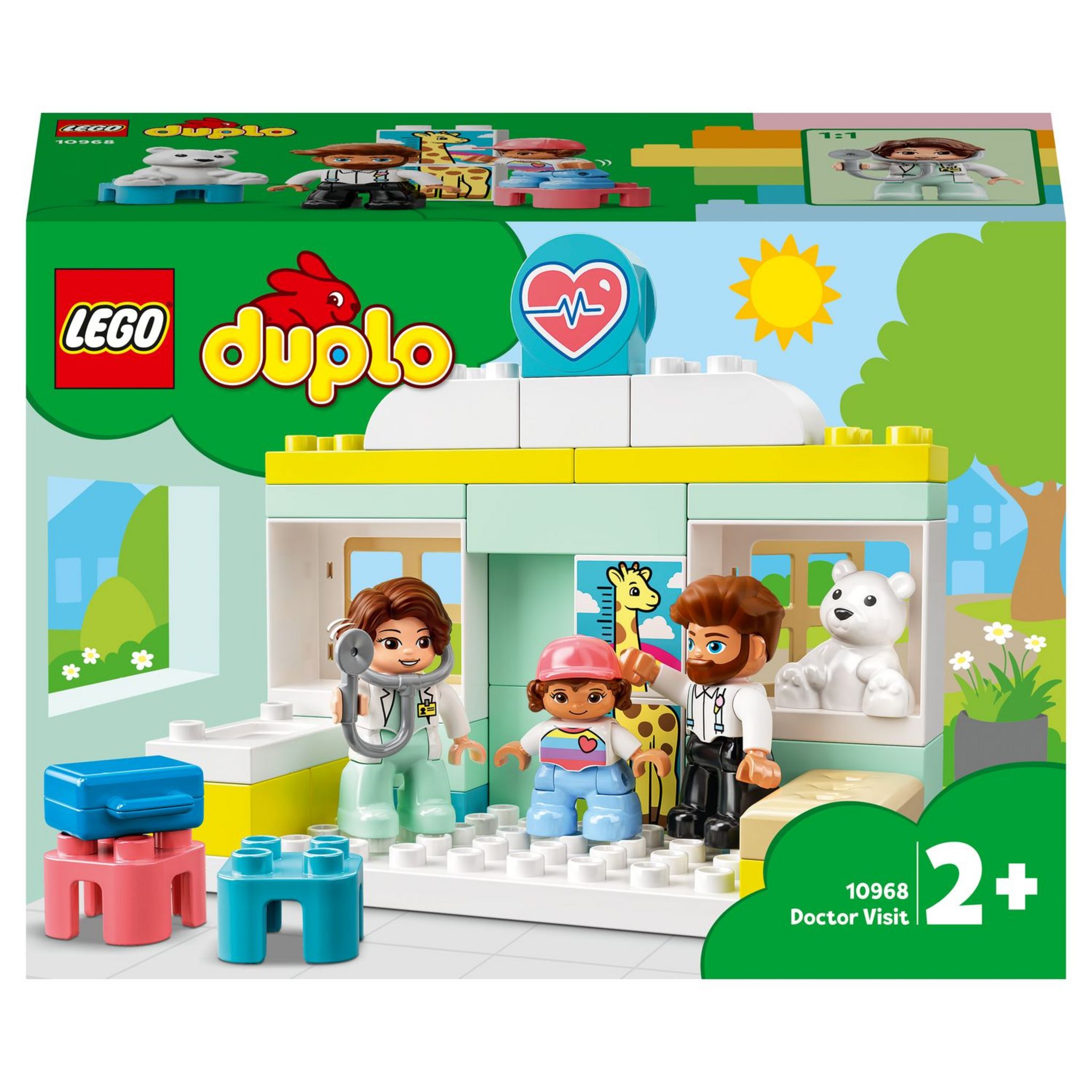 LEGO 10968 DUPLO La Visite Médicale, Jeu de Construction Grandes Briques,  Jouet Éducatif d'Apprentissage Pour Bébés Des 2 Ans - ADMI