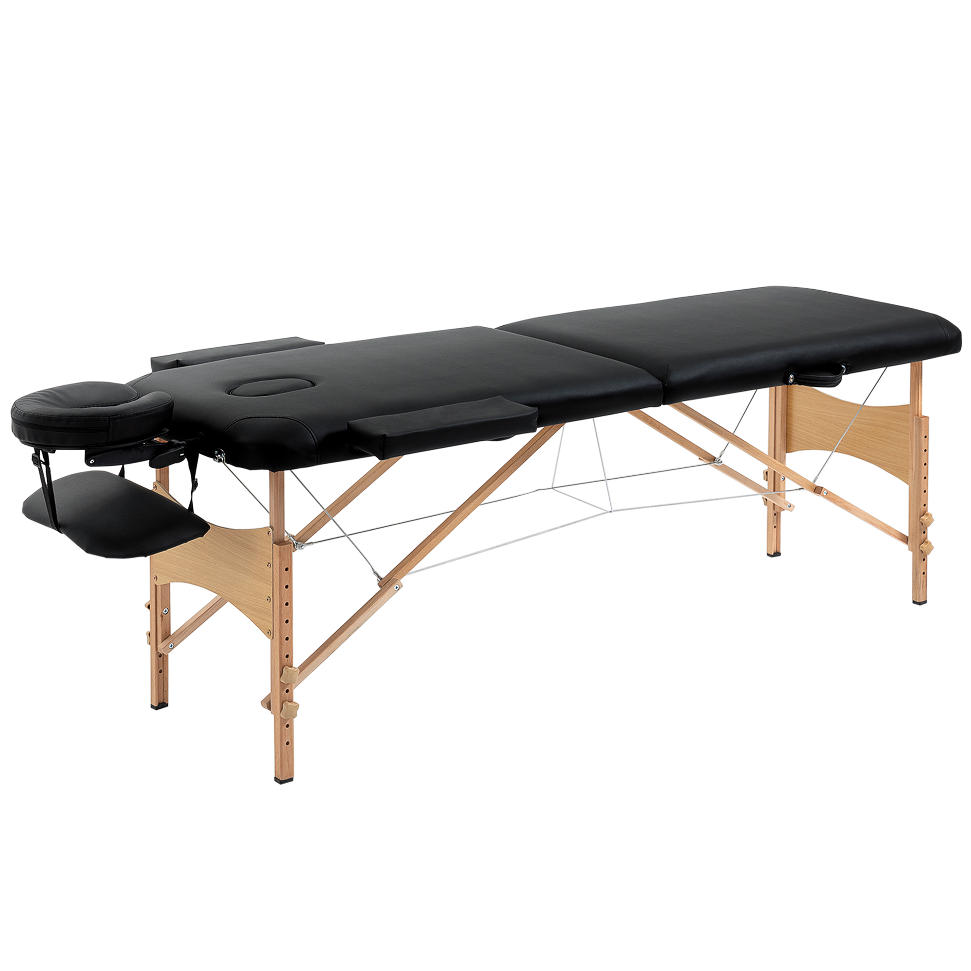 Table de massage 13 cm pliante 2 zones en bois avec panneau Reiki