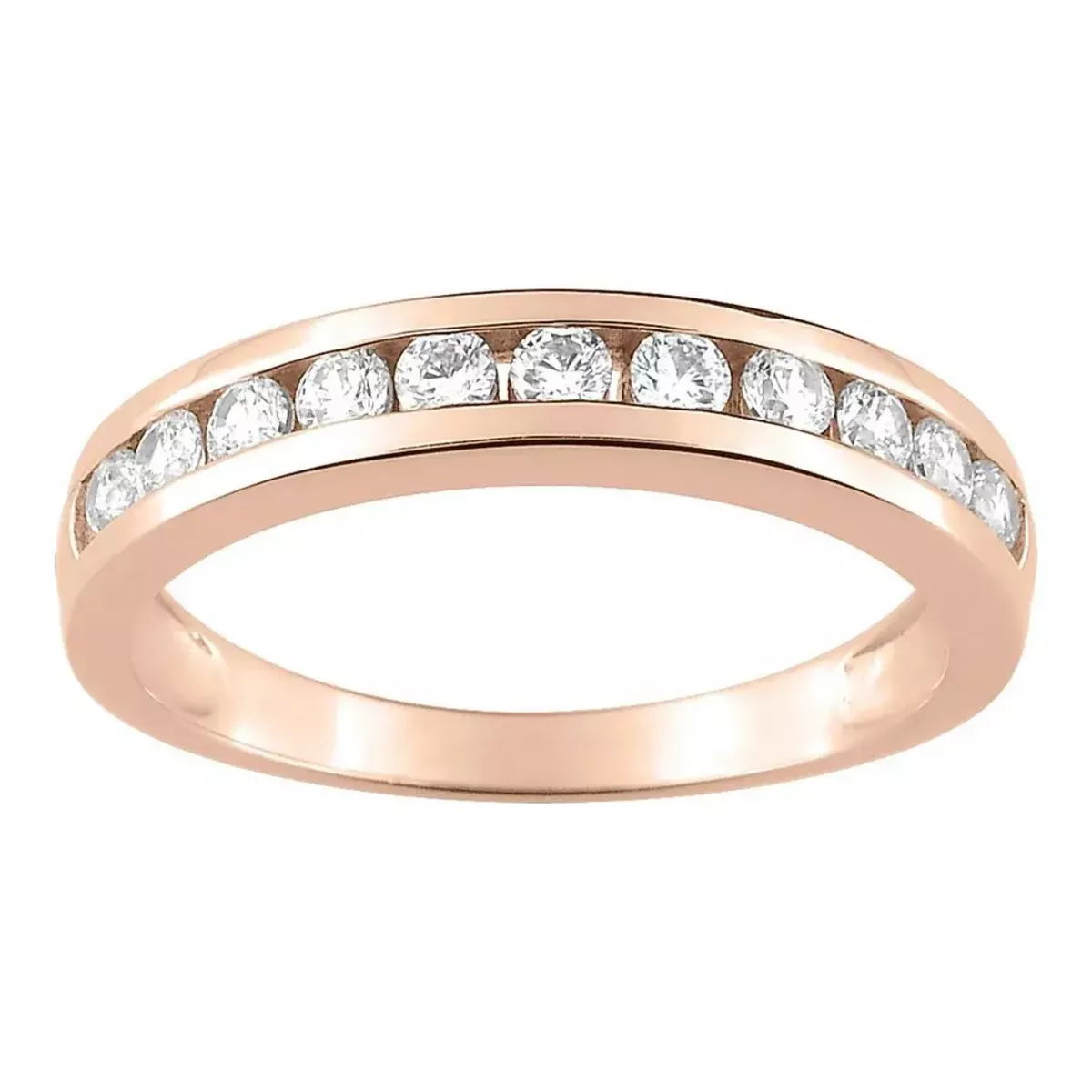 Tousmesbijoux Bague Femme - Oxyde de zirconium - Plaqué Or Rose
