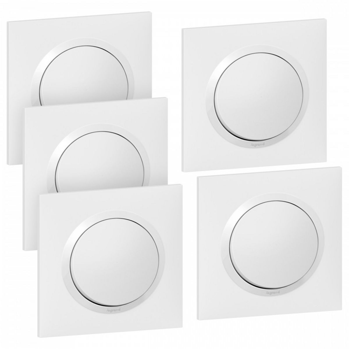 Lot De Prise Et Interrupteur Pas Cher Legrand Lot de 5 interrupteurs va-et-vient complet, LEGRAND Dooxie, blanc pas  cher - Auchan.fr