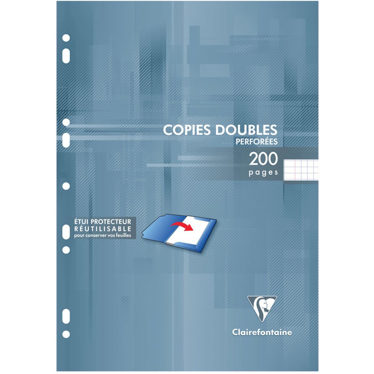 CLAIREFONTAINE Copies doubles 200 pages 21x29,7cm petits carreaux 5x5  perforées pas cher 