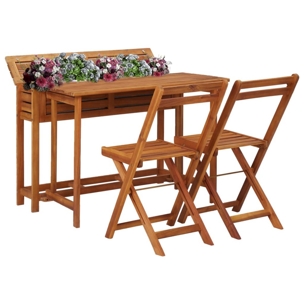 VIDAXL Table de balcon avec 2 chaises de bistro Bois d'acacia massif pas  cher 