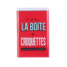 Paris Prix Boîte à Croquettes Chat  Gourmand  23cm Rouge