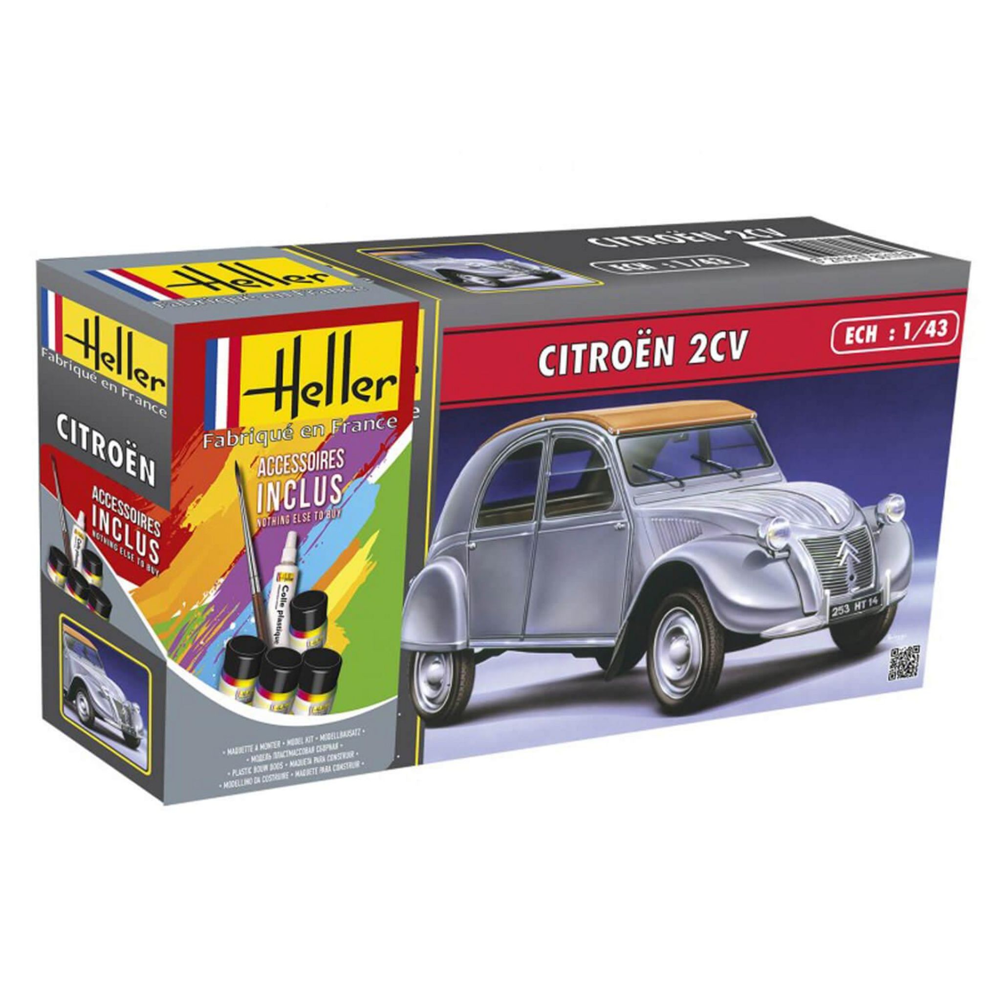 Heller Maquette voiture : Kit : Citroën 2 CV pas cher 