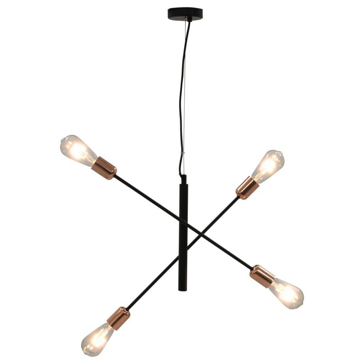 VIDAXL Plafonnier avec ampoules a filament 2 W Noir et cuivre E27