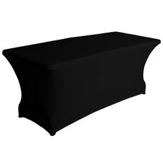 Perel Nappe de table rectangulaire extensible Noir