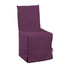 Housse de chaise à nouettes en polyester CLASSIC (Prune)