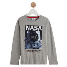NASA T-shirt manches longues garçon (Gris chiné)