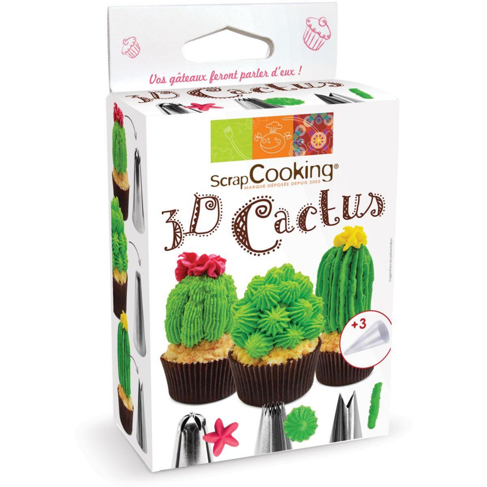 SCRAPCOOKING Douille à pâtisserie Kit 3D Cactus pas cher 