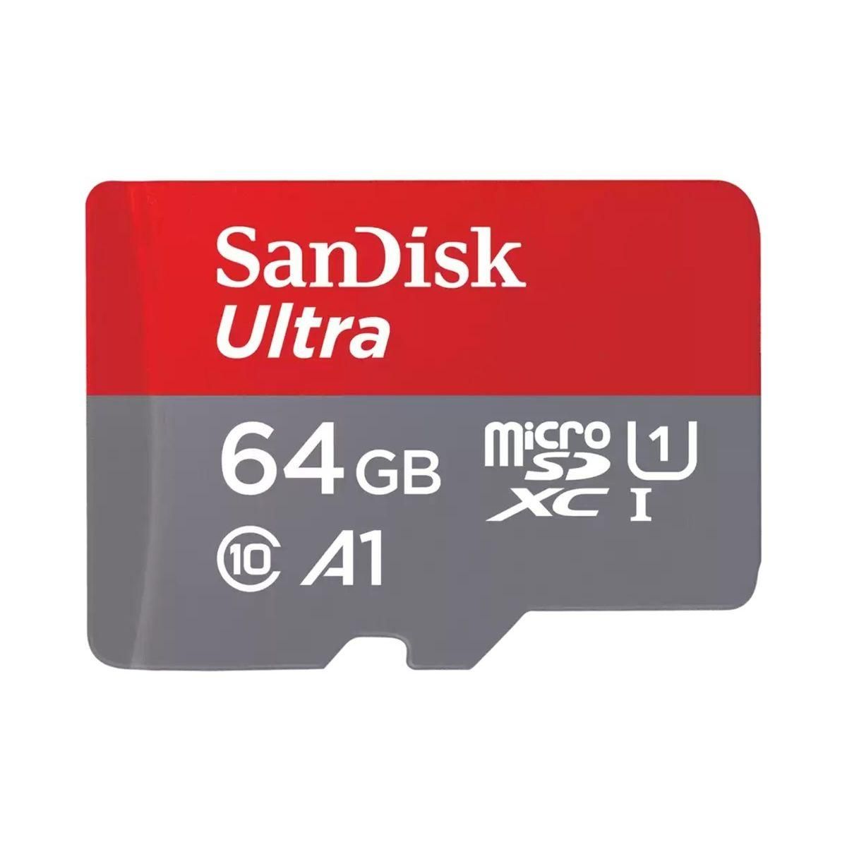 SANDISK Carte Micro SD 64Go Ultra microSDXC + SD adapteur