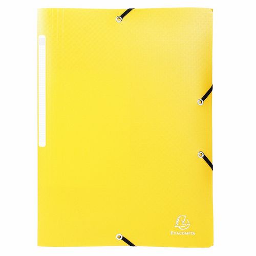 Chemise à élastiques 24x32cm 3 rabats polypro opaque jaune