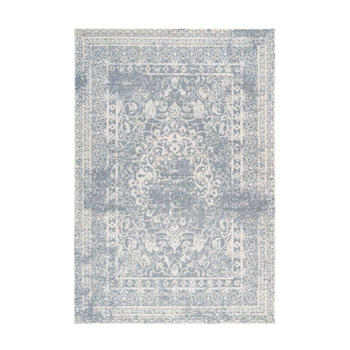 Paris Prix Tapis Vintage à Poils Courts  Iglesia  Crème & Bleu