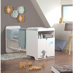 At4 Lit Bebe Combine 60x1cm Evolutif 90x190cm Mistigri Pas Cher A Prix Auchan