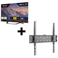 Hisense Pack TV LED 4K Ultra HD 50A63H - 127 cm Smart TV & Support mural TV Fixe - 32 à 55 pouces QILIVE Q.1786  -  Noir 