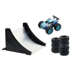SILVERLIT Exost Jump Coffret cascades 1 voiture friction + accessoires - Bleu