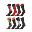 FREEGUN Lot de 8 paires de chaussettes Naruto Shippuden Homme. Coloris disponibles : Noir