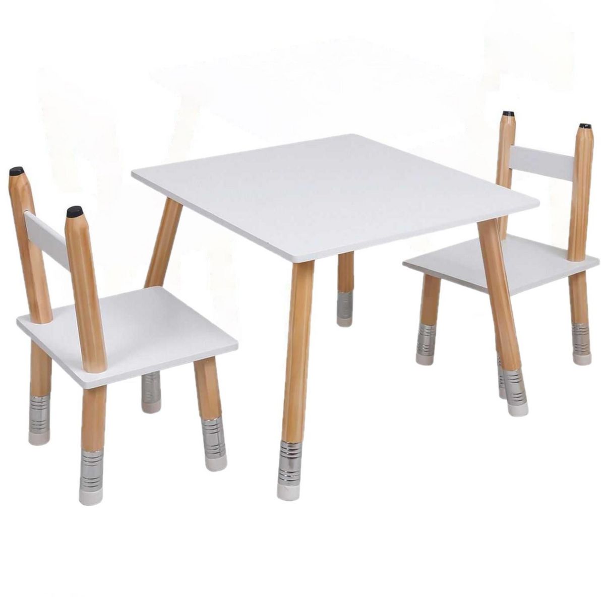 TOILINUX Table pour enfant avec 2 chaises crayons en MDF