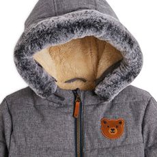IN EXTENSO Doudoune avec capuche en fourrure ours bébé garçon (gris chiné)