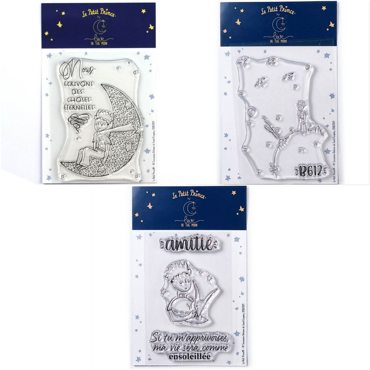 Youdoit 5 Tampons transparents Le Petit Prince et La lune + Astéroïd + Renard