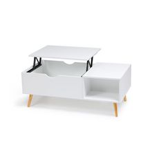Table basse relevable grand modèle (Blanc)