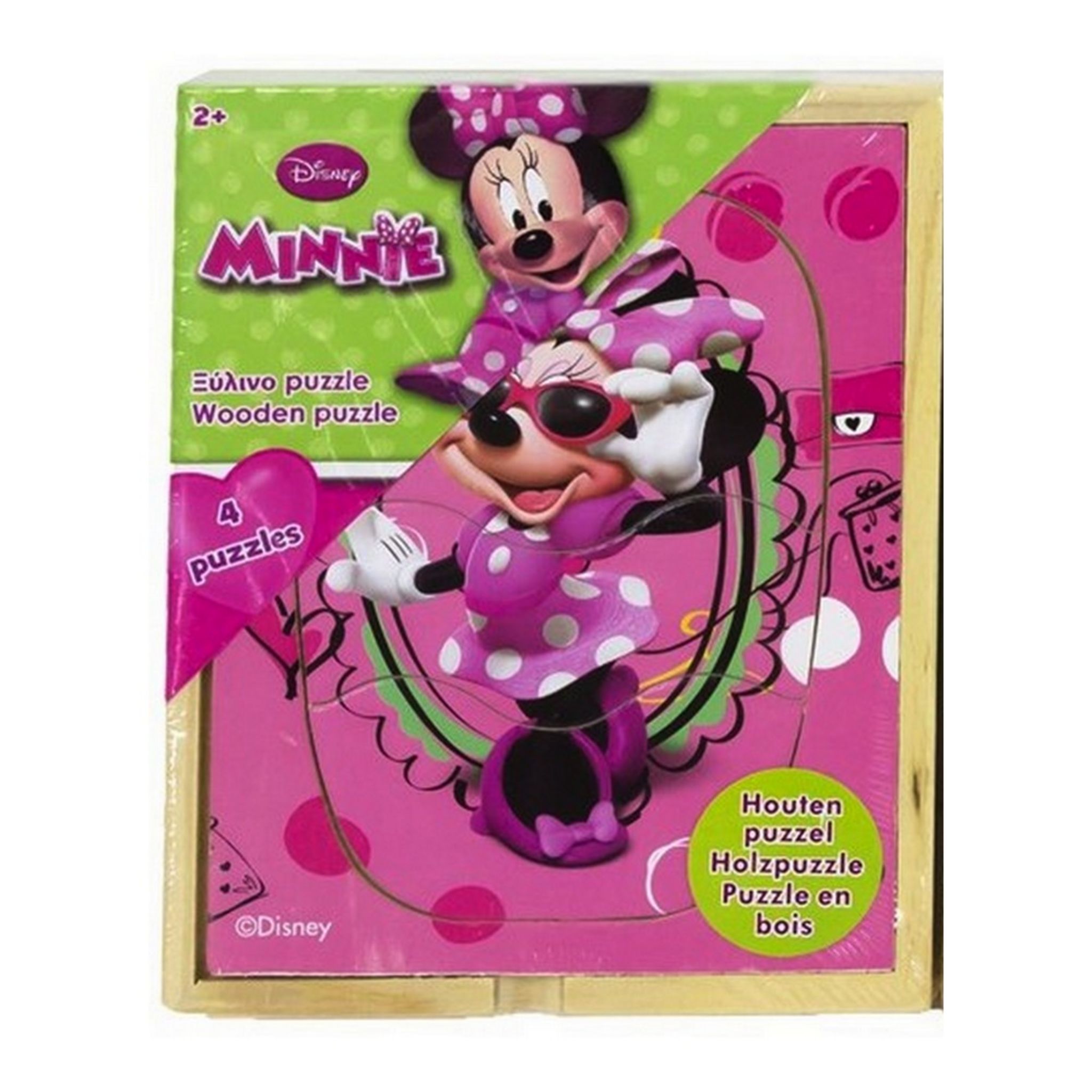 Coffret de 4 puzzle de 4 pieces Minnie en bois enfant pas cher 
