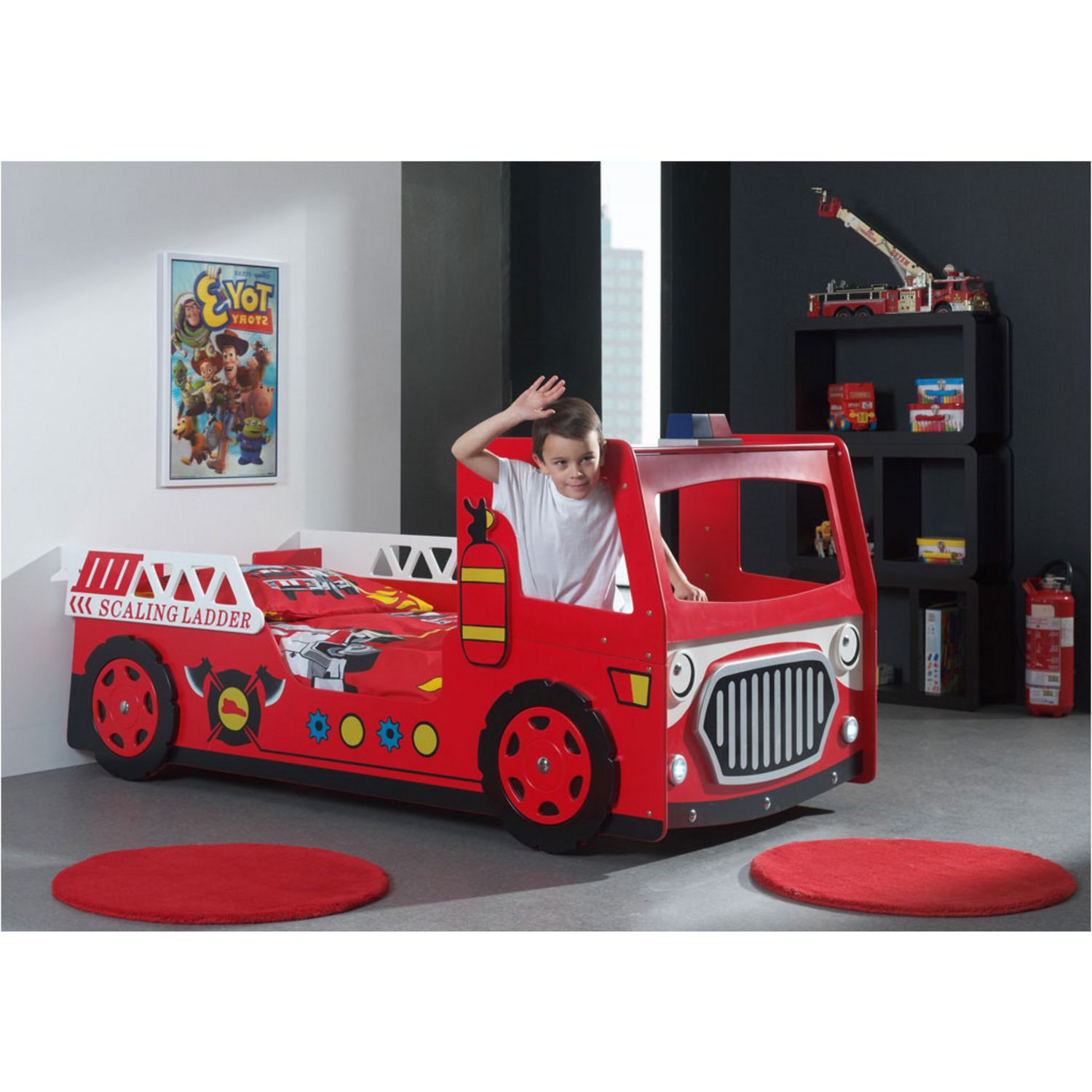 Vipack Lit Enfant Voiture Camion Pompier 90x0cm Leds Pas Cher A Prix Auchan