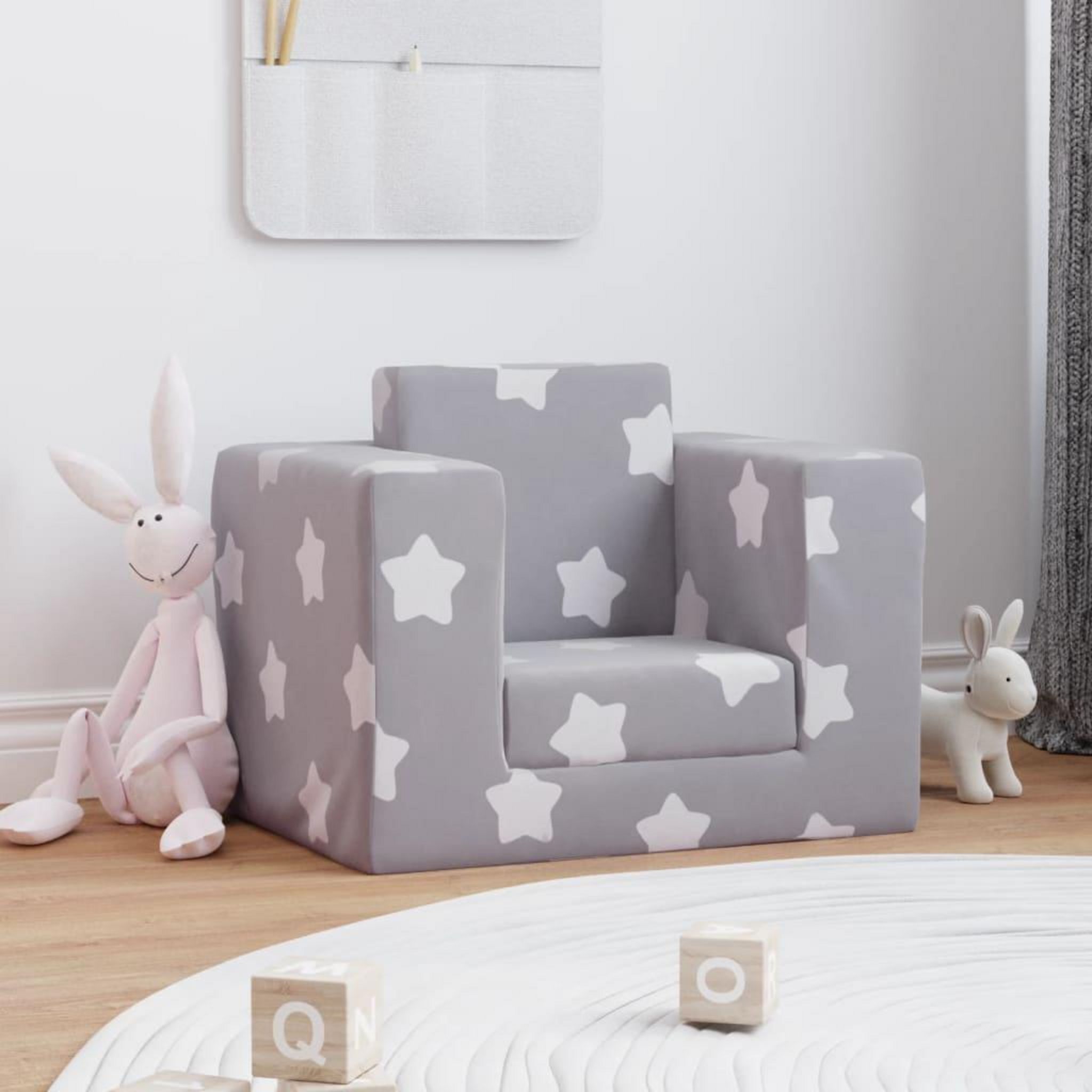 Maison Exclusive - Canapé-lit pour enfants à 2 places Anthracite Peluche  douce
