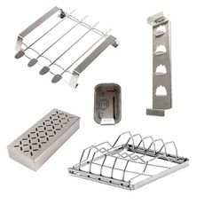 CENTRALE BRICO Kit 4 accessoires pour barbecue - Supports - Fumoir - Barquettes alu