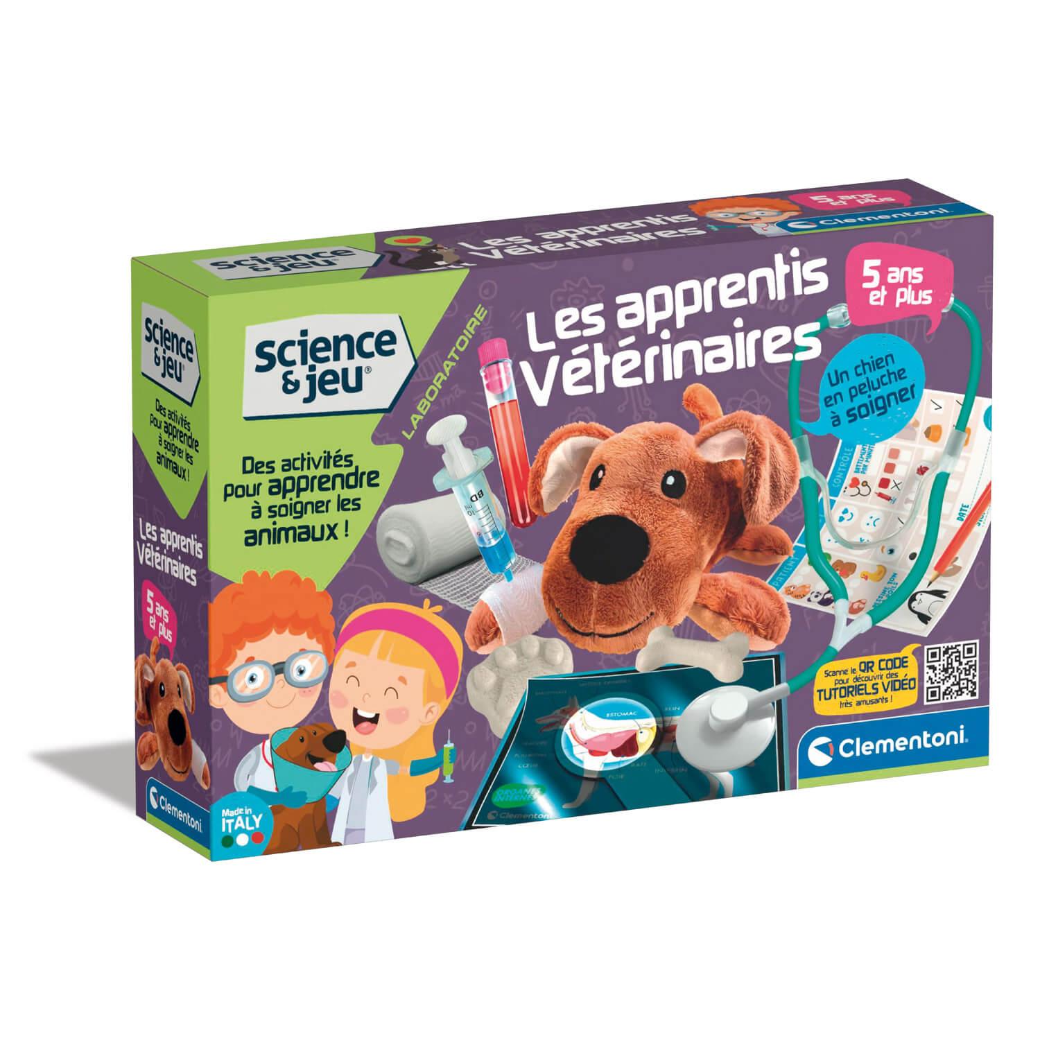 CLEMENTONI Kit science et jeu : Les apprentis vétérinaires pas cher 