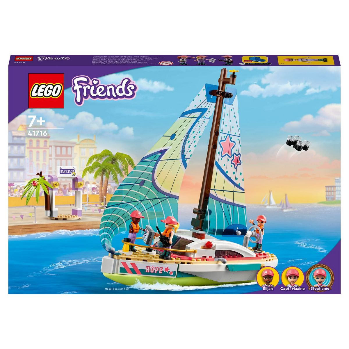 LEGO Friends 41716 L&rsquo;Aventure en Mer de Stéphanie, Jouet de Bateau avec Mini-Poupées