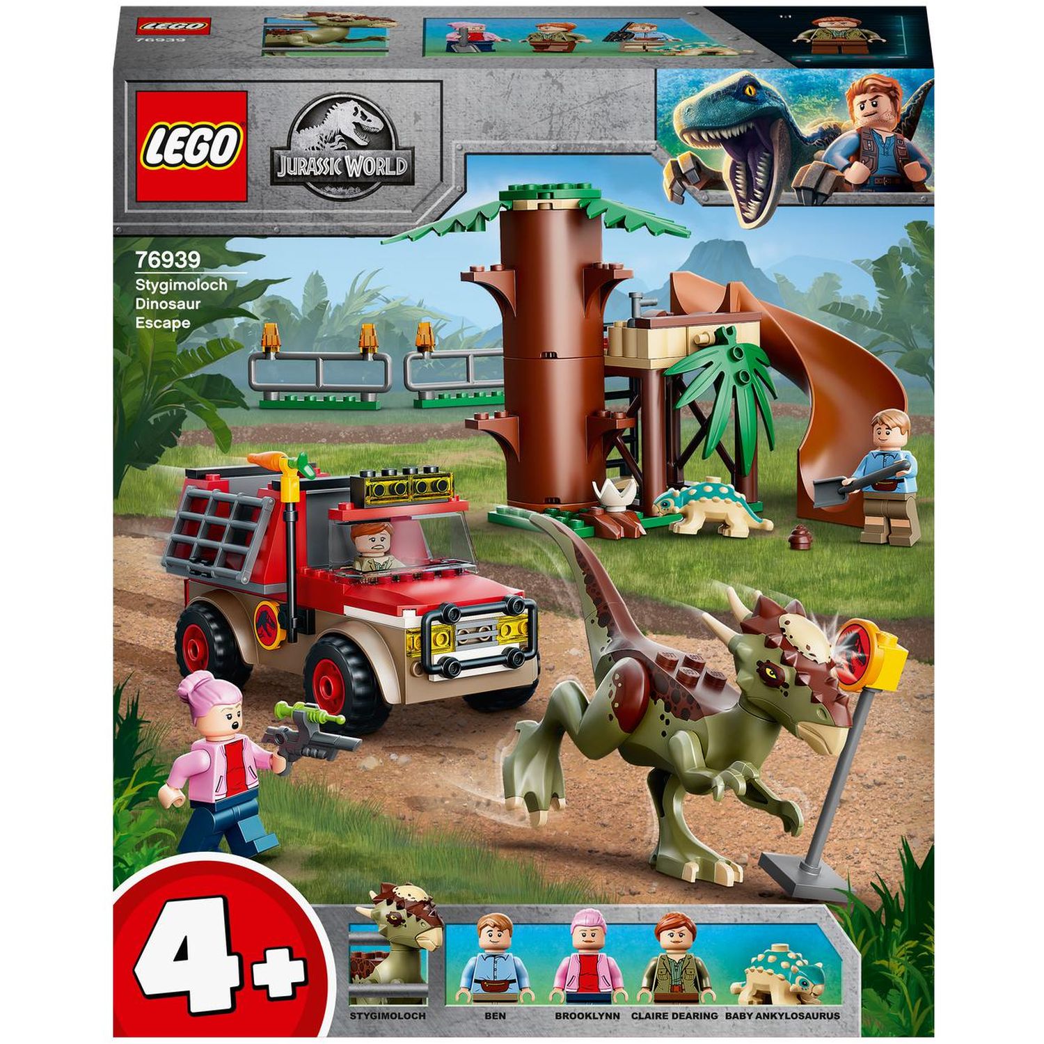 LEGO 76944 Jurassic World L'Évasion du T. Rex, Dinosaures, Avec Voitu