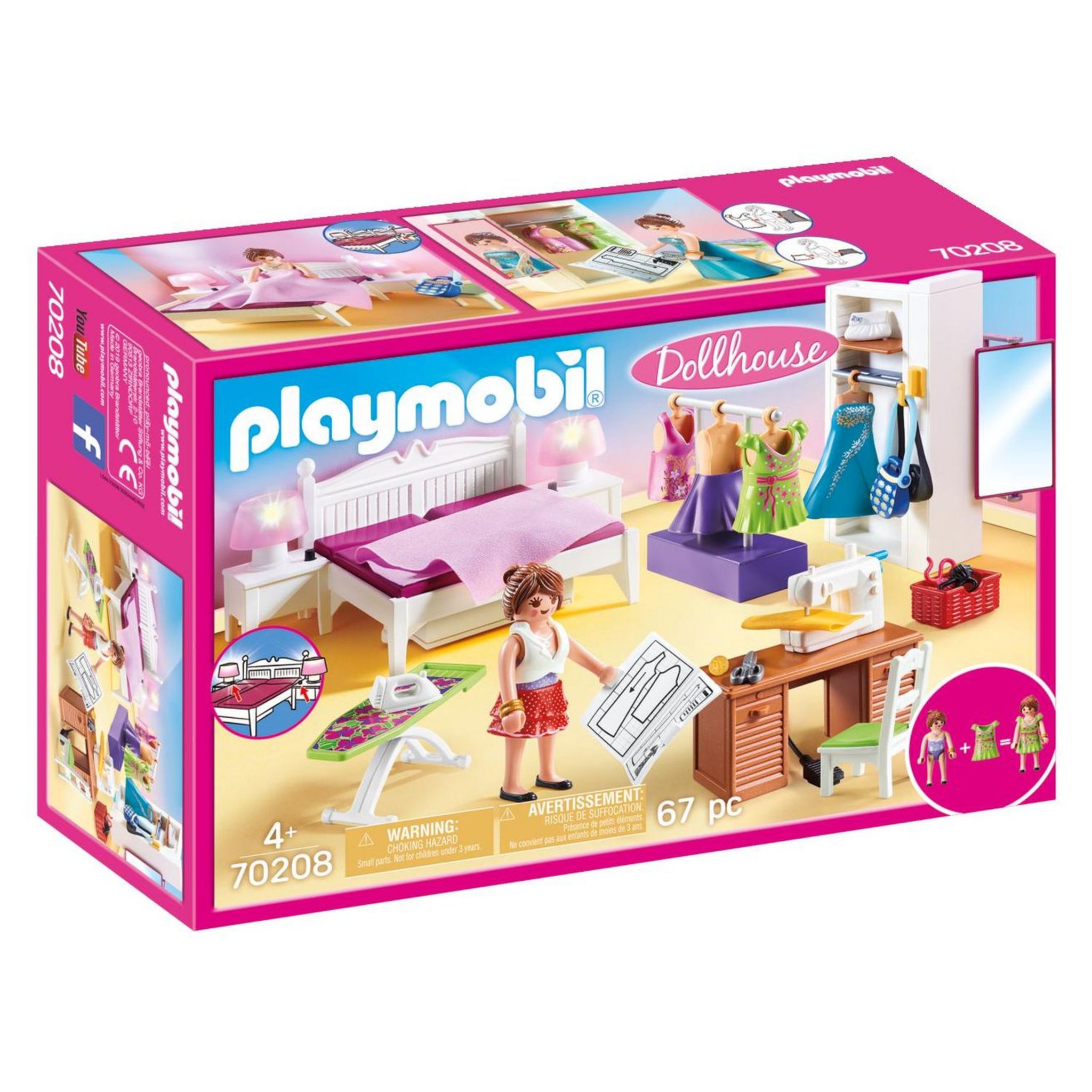 PLAYMOBIL 70208 - Dollhouse - Chambre avec espace couture pas cher 