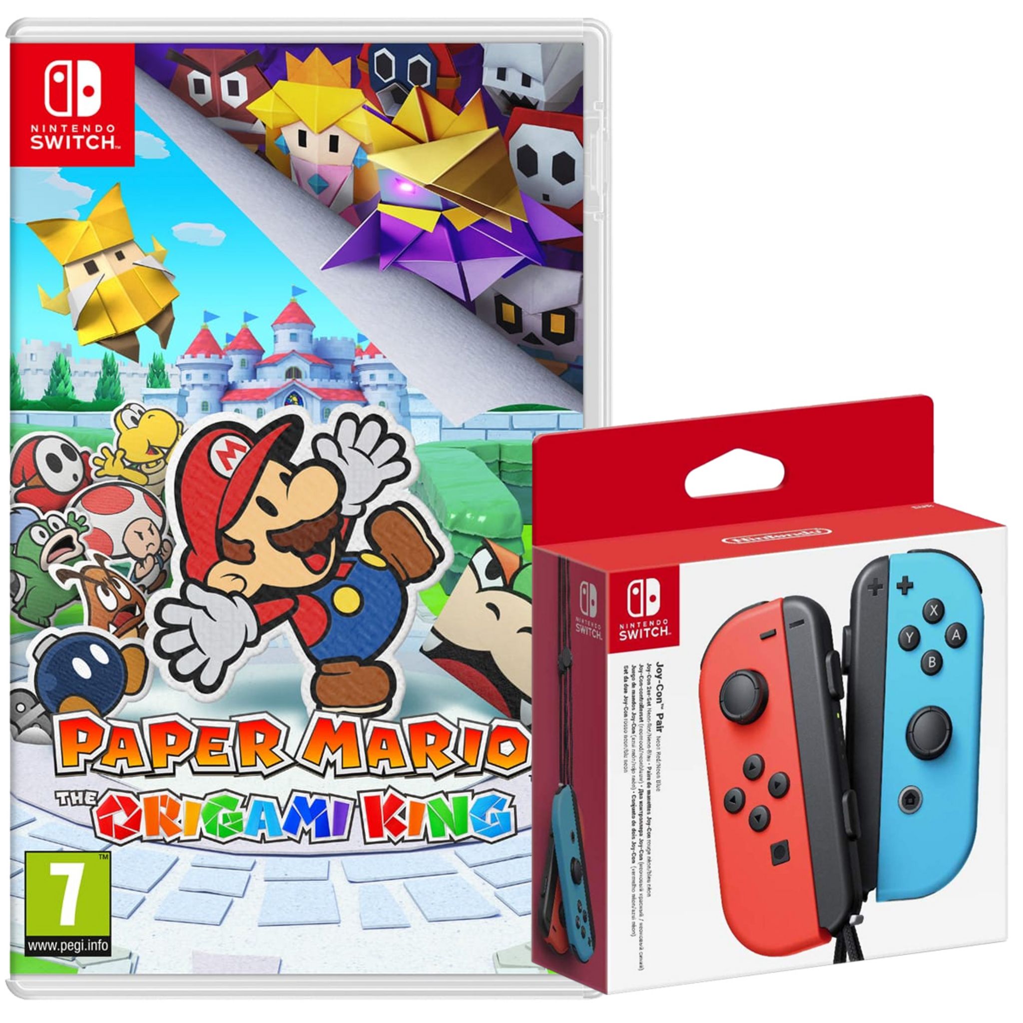 NINTENDO Paire de manettes Joy-Con Bleu et Rouge néon Nintendo