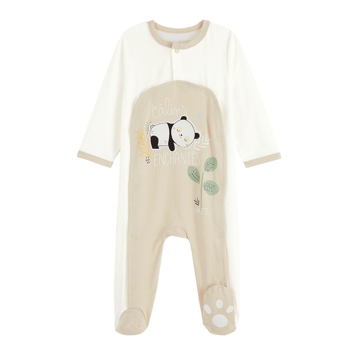 Petit Béguin Pyjama bébé mixte ouverture pont Mini Panda
